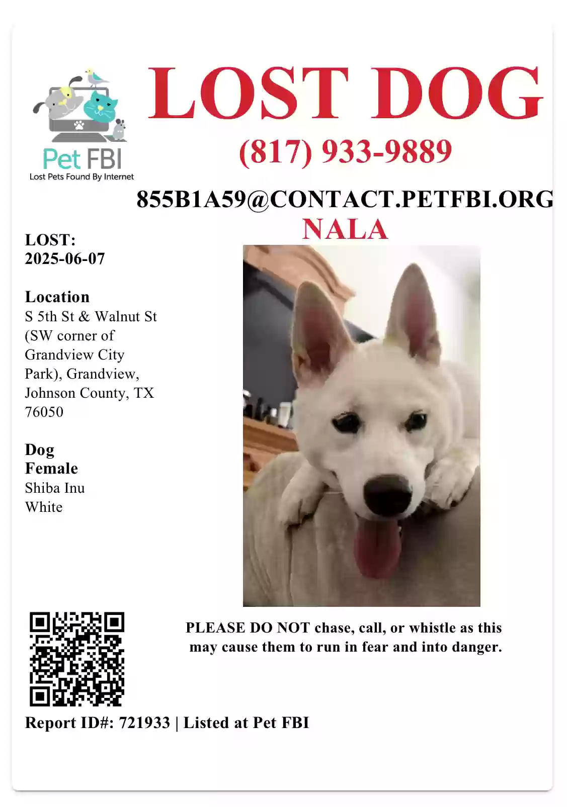 Lost dog in Grandview, TX, 76050